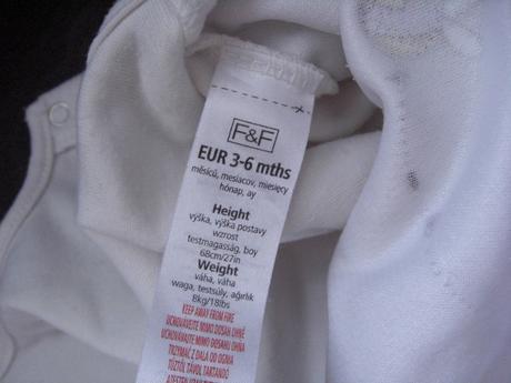 Dupačky s tričkom, f&f,68