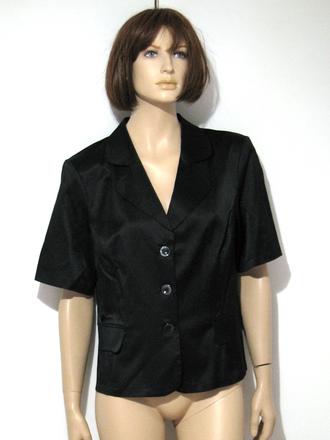 Čierne saténové letné sako, xxl