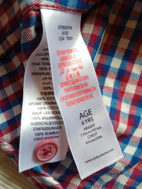 Krásna károvaná bavlnená košela, 116