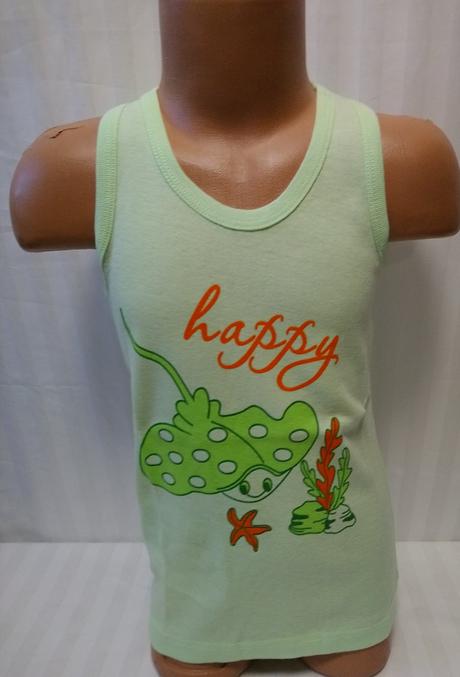 Dievč. zelené tielko s motívom happy, v&k, 98, 98