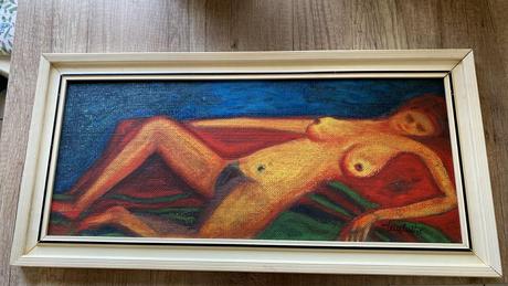 Starý obraz akt 31x 65 cm, 