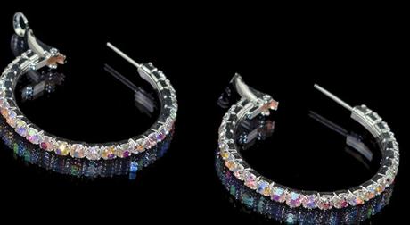 Nausnice s ab swarovski kryštál 18kgp blele zlato,