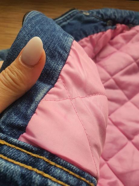 Zateplena podsita riflova bundicka, h&m,116