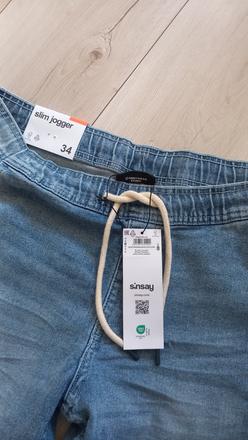 Pánske slim jogger rifle nové, sinsay,34