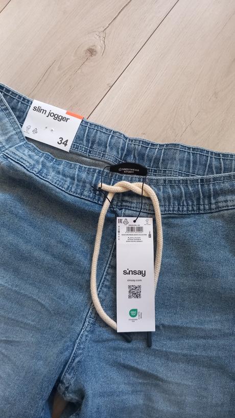 Pánske  slim jogger rifle nové, sinsay,34
