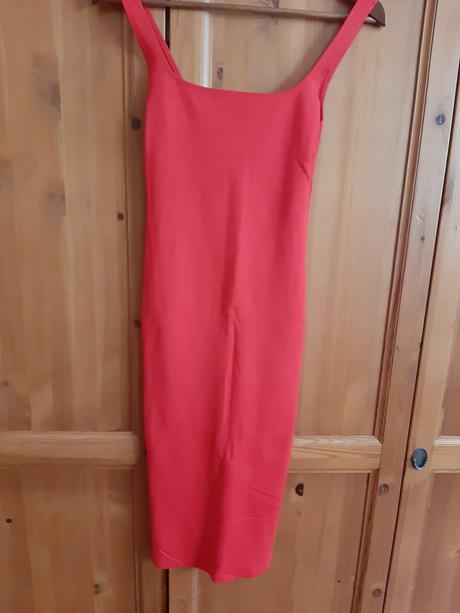Červené šaty bershka na ramienka, bershka,xs