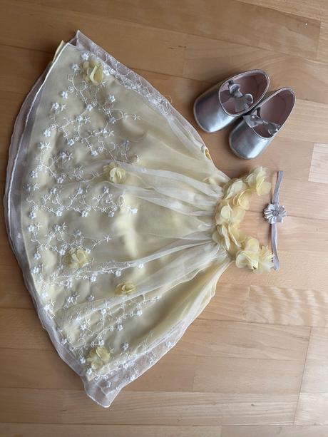 Slávnostné šaty s čelenkou a topánočkami, f&f,74