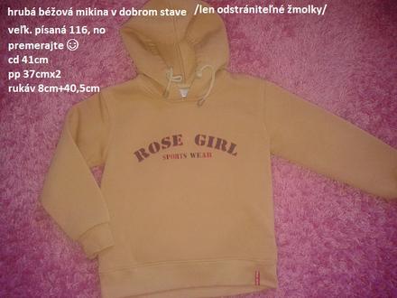 Béžová hrubá mikina, 116