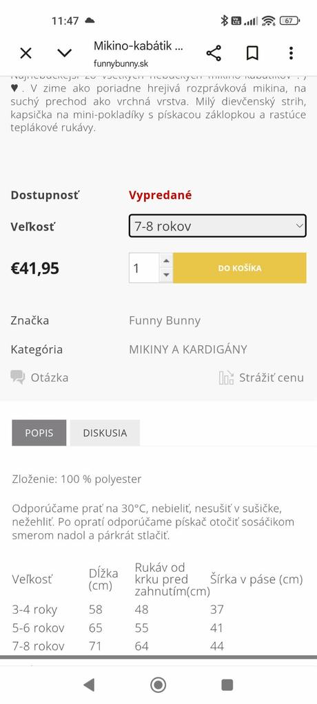 Mikino kabátik funny bunny, funny bunny,128