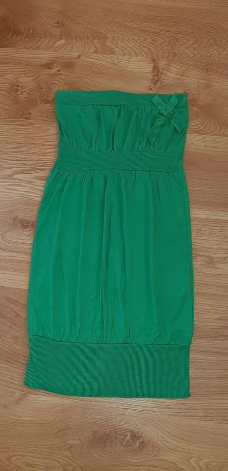 Zelené minišaty s mašľou xs / s, new look,36