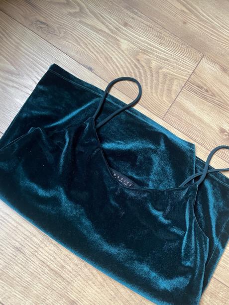 Semišové tielko v smaragdovo-zelenej farbe, basics,xs