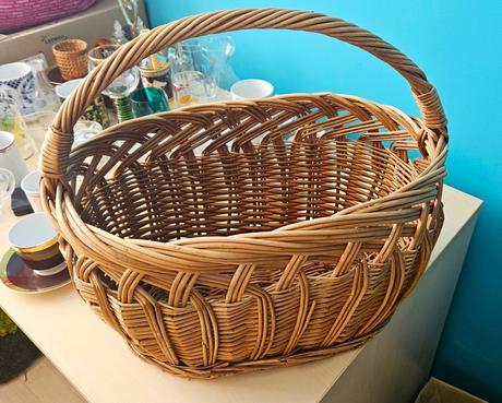 Klasický nákupný prútený kôš s rúčkou, 42 cm, 