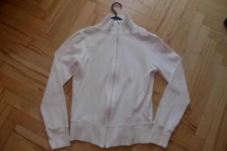 Biela mikinka na zips, xs