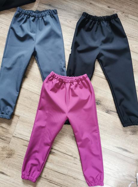 Jednofarebné softshellove nohavice, 86 - 128
