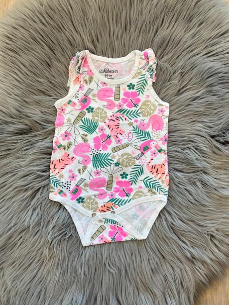Dievčenské body vzorované so cute (80), 80