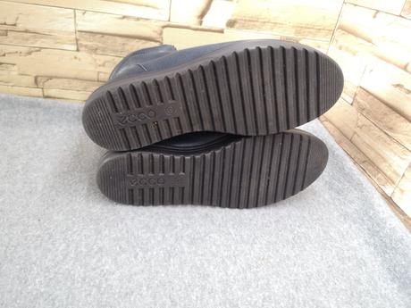 Ecco 41 - dámske kožené tmavomodré zateplené topán, ecco,41