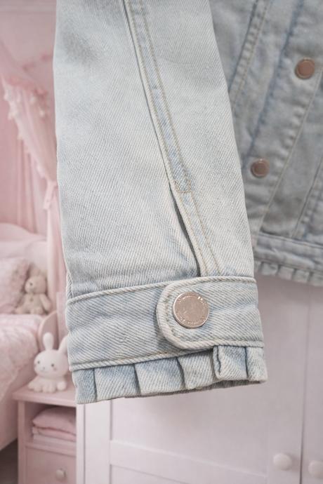 Riflová bunda s ručne vyšívanou slnečnicou, 122