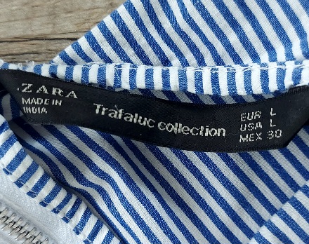 Modrobiele pásikavé šaty zara, zara,l