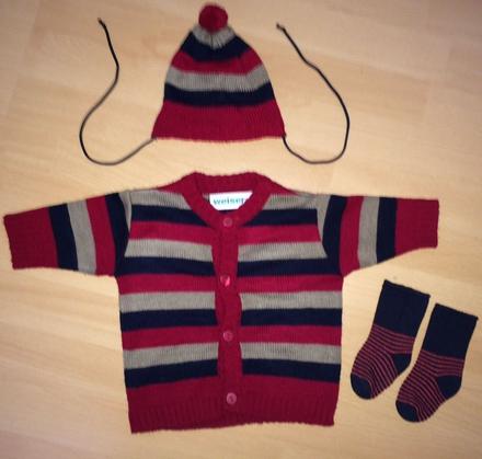 Svetrík, čiapka a ponožky, 62
