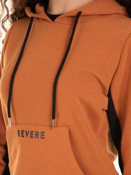 Oranžová mikina s kapucňou, v. m/l, l