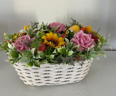 Celoročná dekorácia v košíku, 