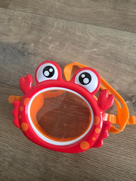 Potápačská maska, detské okuliare, oči a nos, krab,