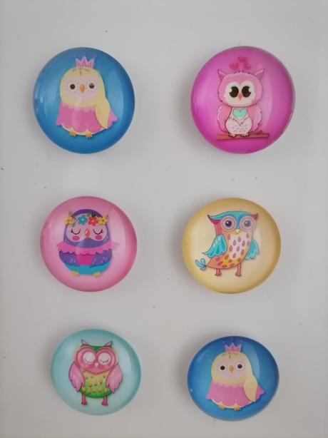 Sklenené magnetky sovičky-spolu 4e, 