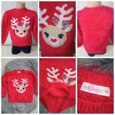 Dievčenský huňatý sveter so sobom (98), 98