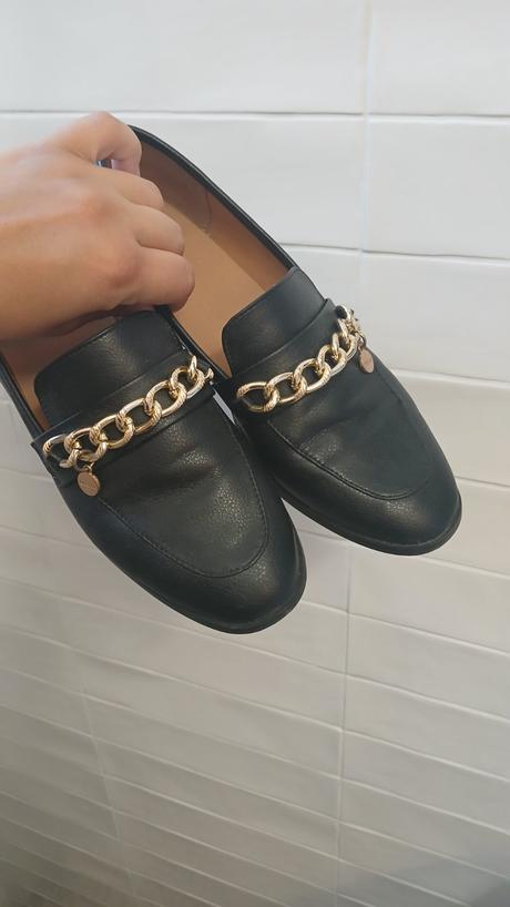 Čierne mokasíny - zlacnené, 38