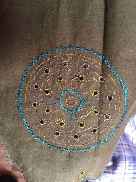 Tmavozelená vyšívaná blúzka - tunika, s