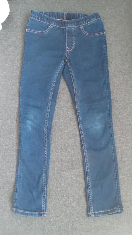 Tmavomodré džínsové legíny, h&m,128