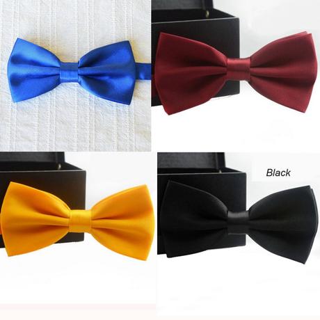 Jednoduchý, jednofarebný, saténový motýlik, 