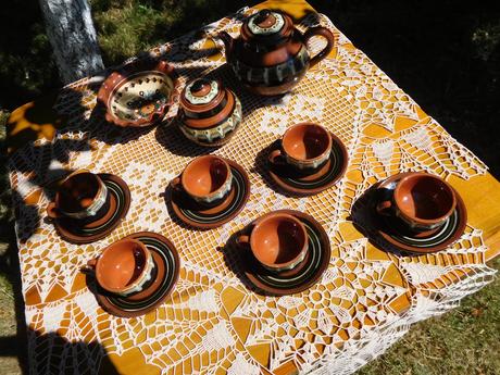 Bulharská keramika, sada kávičková,, 