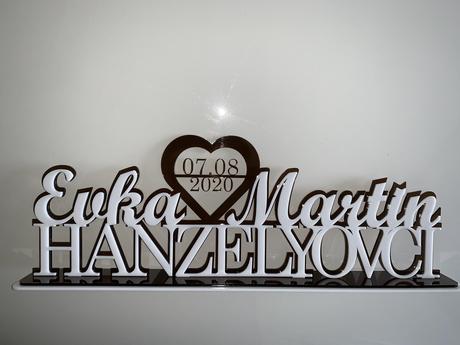 Nápis na svadobný stôl,