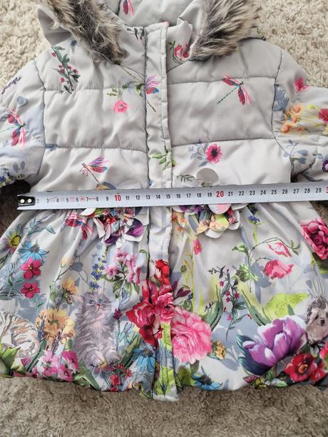 Krásna oteplená bunda s kožušinou 6-12m, 68