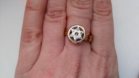 Prsteň z nerezovej ocele.zlato strieborna farba, 