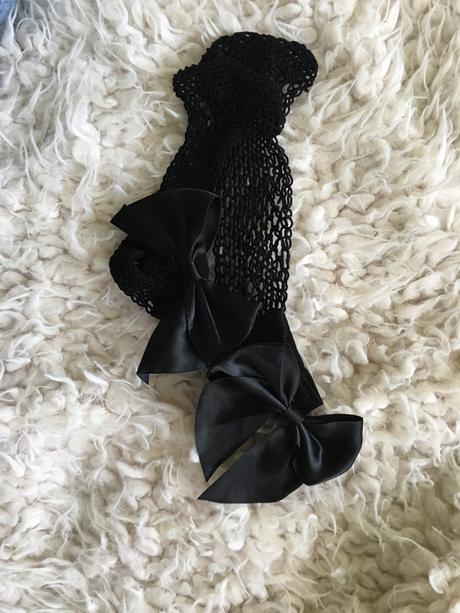 Dierkovane ponožky s mašľou, 34