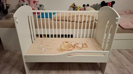 Postieľka 3v1, so spúšťacou bočnicou, vyberateľným, 