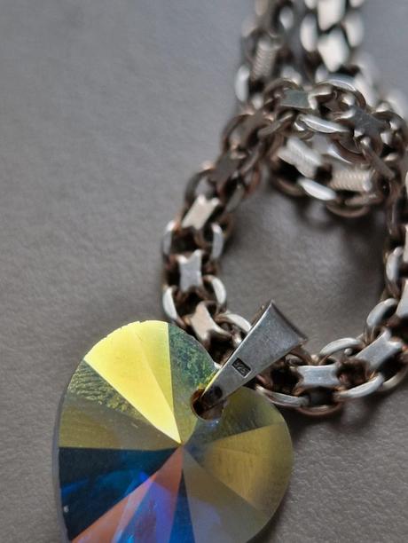 Strieborný náhrdelník so swarovski srdiečkom, 