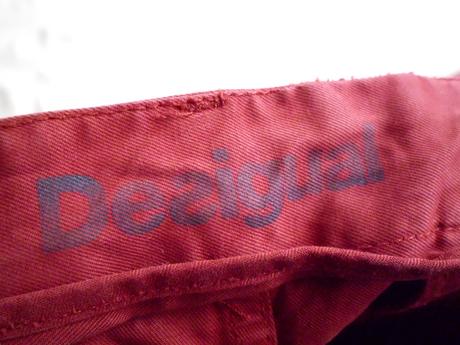 Chino bordovo červené nohavice, desigual,l