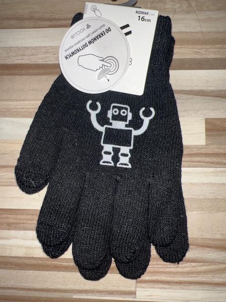 Prstove pevne rukavice s dotykom na telefon, 134 / 140 / 146