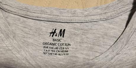 Šedé tričko/nátelník dlhý rukáv velk. 134/140, h&m,134