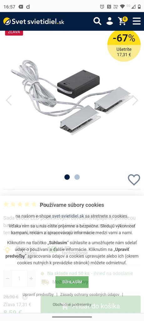 Osvetlenie na poličky, 