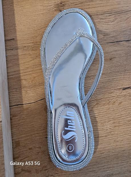 Flip flop strieborne, 38