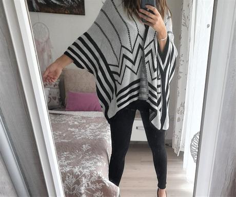 Čiernobiely kardigán-uni veľkosť, 