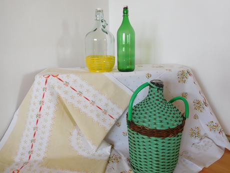 Sklo opletené / čisté fľaše zelené, hnedé,, 