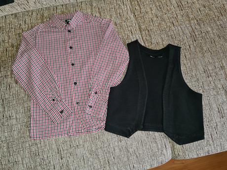 Košeľa s vestou  veľkosť 140, h&m,140