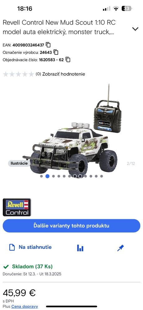 Revell controldirt scout monster terénne auto,