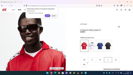 Futbalový dres lotto hm červený, h&m,l