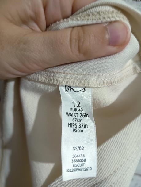 Krémová riflová sukňa po kolená, bhs,l